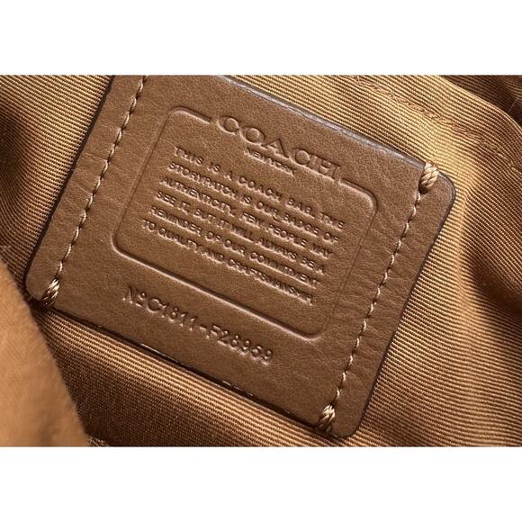 Coach Signature Canvas Camera Bag Crossbody Chain Strap Tan Leather - Picture 10 of 10